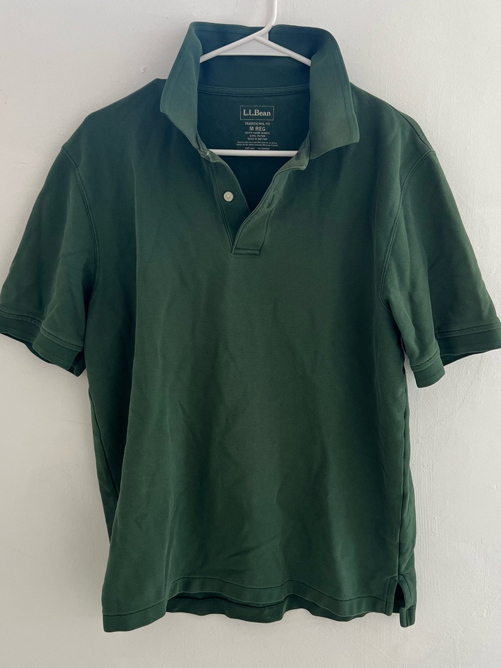 Vintage L.L. Bean Men's Forest Green Polo Shirt size medium regular